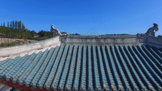 蓝色屋顶南少林寺景点GIF高清图片
