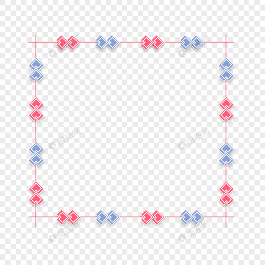 可爱卡通几何爱心边框图片