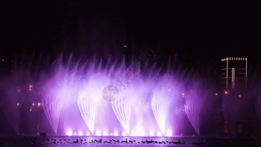 大型喷泉灯光表演秀GIF图片