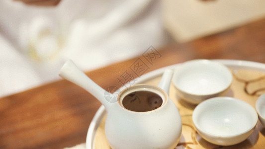 纯天然茶叶沏茶特写GIF高清图片