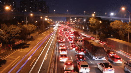 城市交通延时车流量GIF图片
