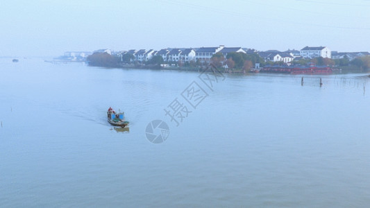 浙江西塘古镇风景乡镇旅游湖面GIF高清图片