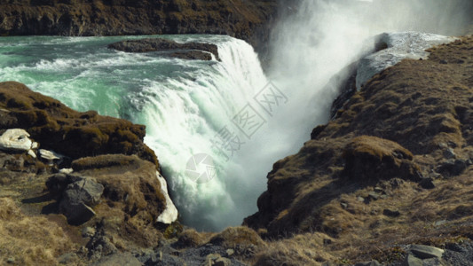 格罗格新疆公格尔瀑布GIF高清图片