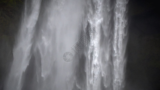 绝美瀑布风景新疆公格尔雪峰瀑布实拍GIF高清图片
