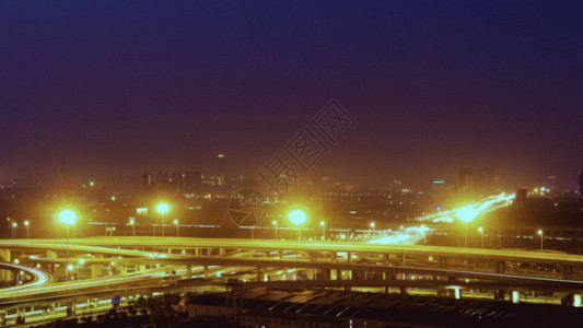 早上运动城市夜景到早上黎明GIF高清图片