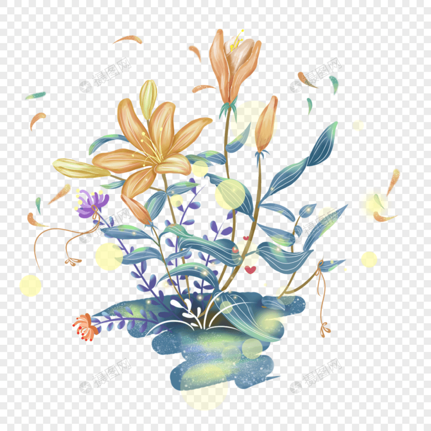 百合花丛图片