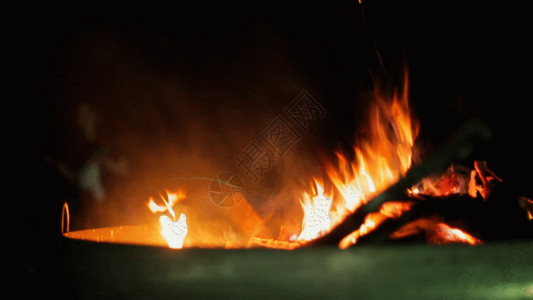 煤炭燃烧烧火火焰实拍视频素材GIF高清图片