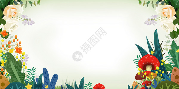 插画花卉背景背景图片