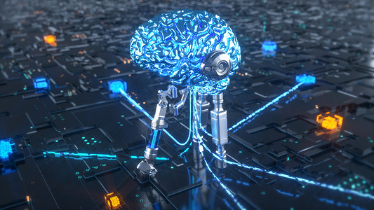电流传输科幻人工智能大脑场景设计图片