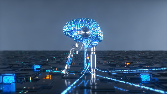 科技AI人工智能大脑背景图片