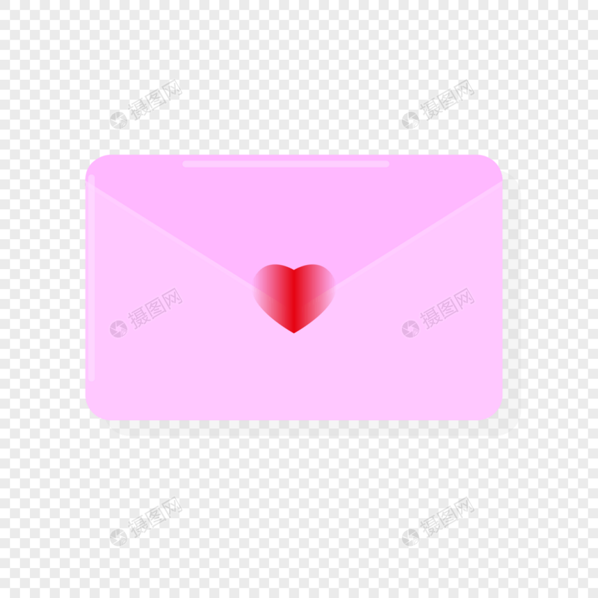 情人节粉红信封图片