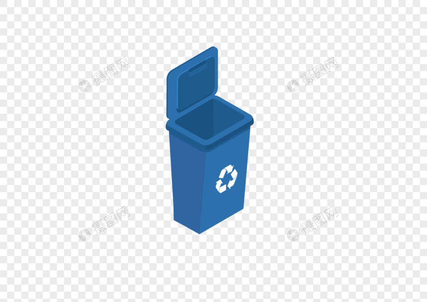 AI矢量图卡通垃圾桶可回收元素图片