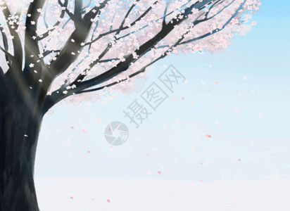 落花素材樱花树gif高清图片