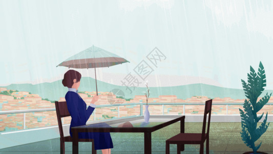 餐桌椅子夏天的雨gif高清图片