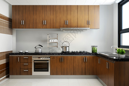 木纹素材打包现代简约厨房设计图片