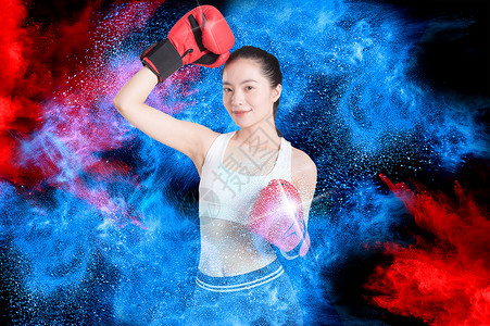 红色跳绳拳击运动女性设计图片