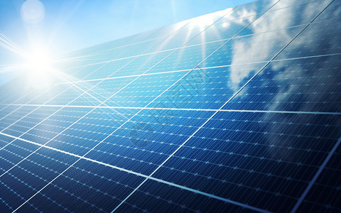 太阳能能源太阳能板发电场景设计图片