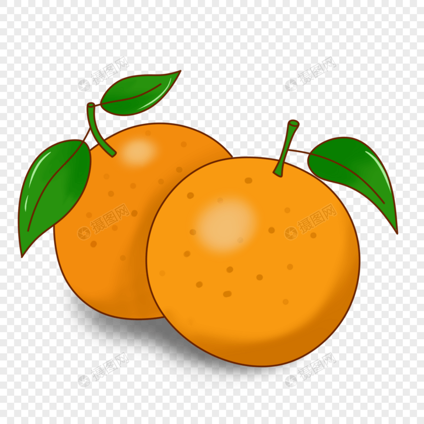 手绘卡通水果橙子图片