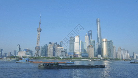 浦江游览上海外滩东方明珠上海中心GIF高清图片