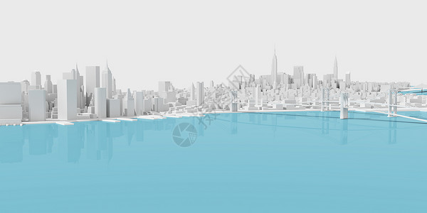 白格桑花素材特色城市模型设计图片