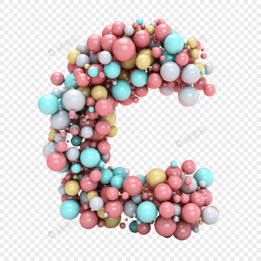 彩色气球构成字母C图片