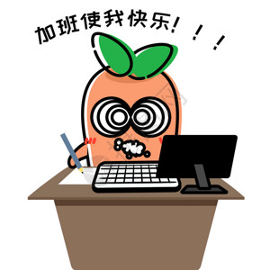 苹果台式电脑键盘萝小卜卡通形象配图GIF高清图片