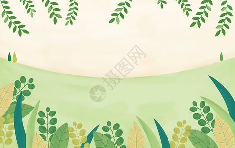 清新治愈系植物插画背景设计图片