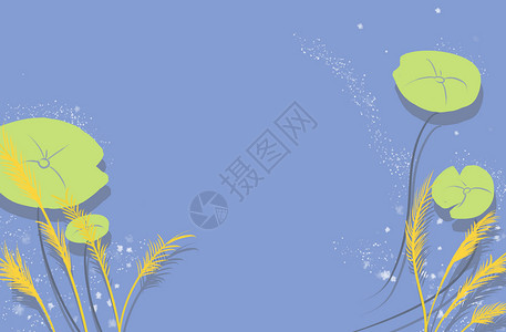 绿色稻穗绿色植物插画背景设计图片