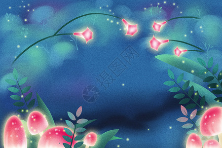 仙女手绘唯美森林背景设计图片