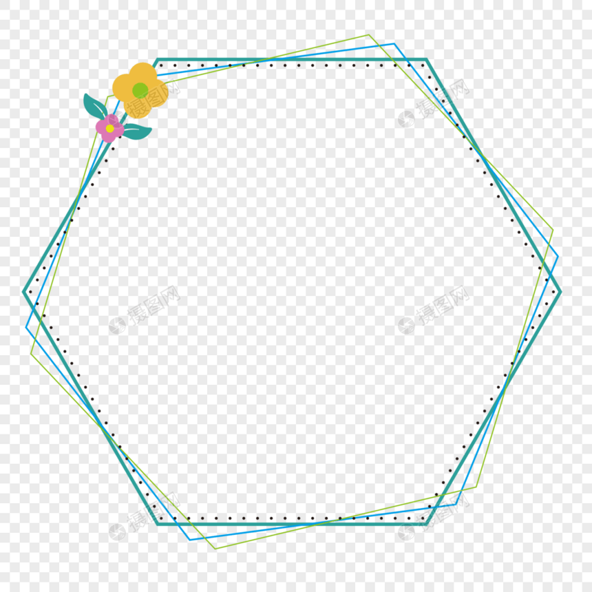 多边形花朵边框图片