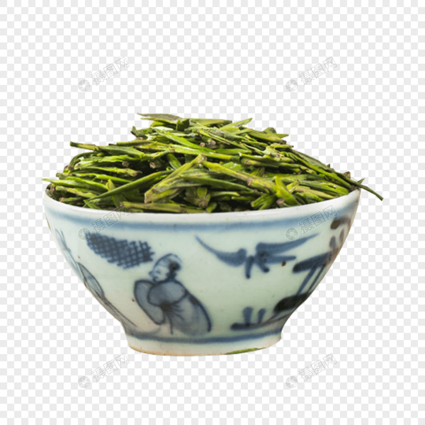 明前绿茶青叶甘露雀舌茶古风图片