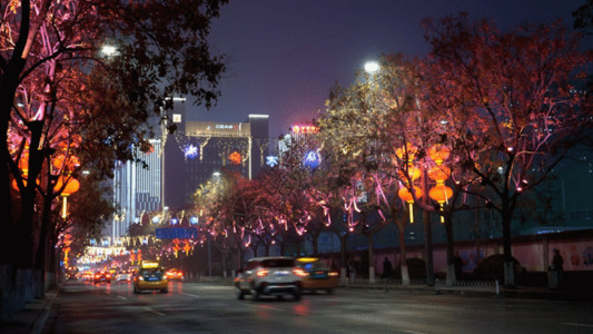 蒙古包门素材城市夜晚GIF高清图片