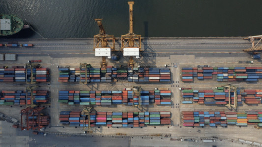 船码头曼谷港口集装箱港口起重机GIF高清图片
