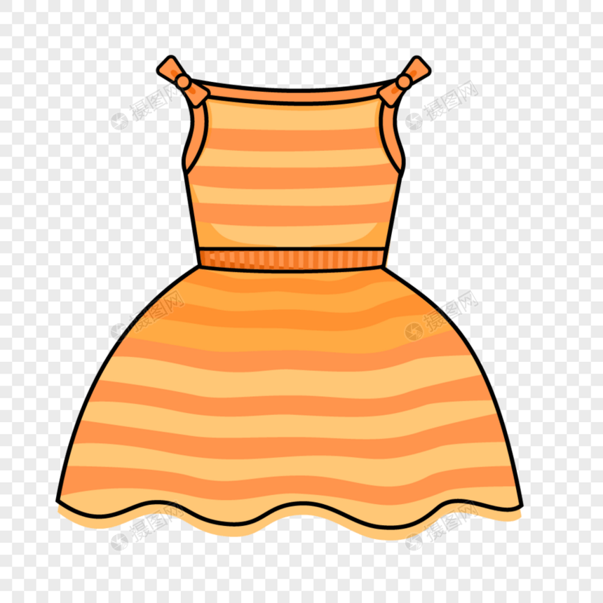夏日橙色可爱小裙子图片