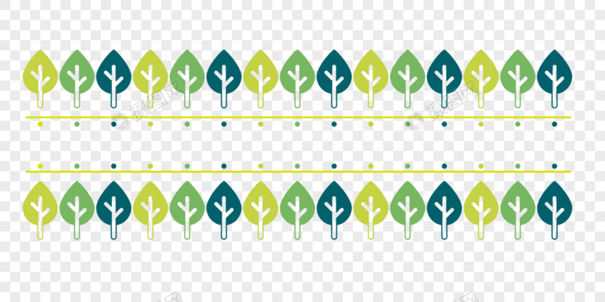 绿色清新小树底纹边框图片