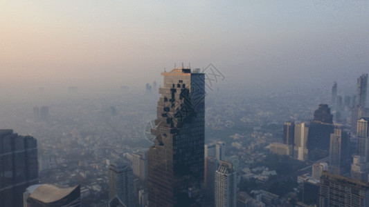 曼谷城市城市中心地标建筑群GIF高清图片
