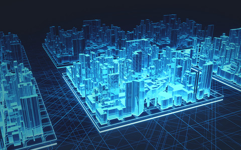 科技光线城市建筑空间背景图片