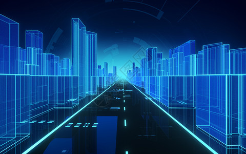 科技光线城市建筑背景图片