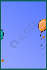 蓝色渐变气球背景背景图片