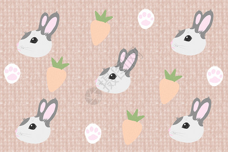 兔爪子卡通小清新动物背景插画