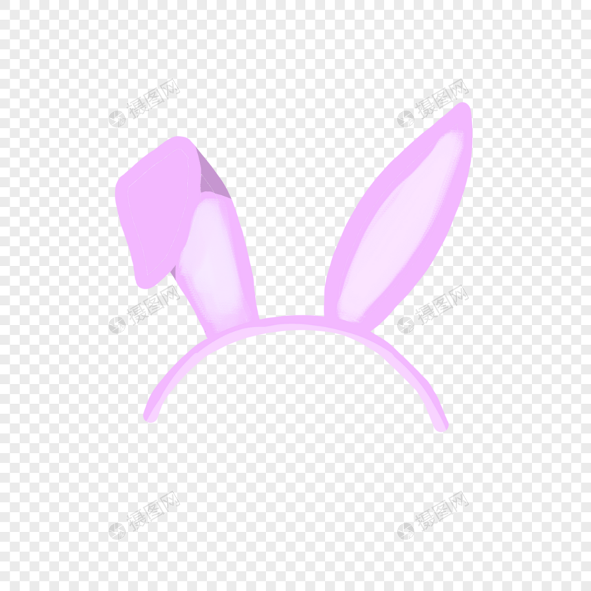 六一儿童节可爱粉色兔子耳朵童趣手绘装饰图案图片