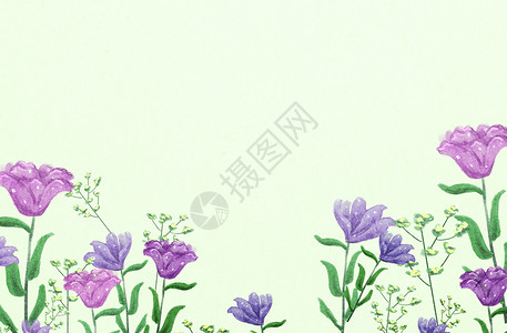 紫色手绘花瓣清新花卉插画设计图片