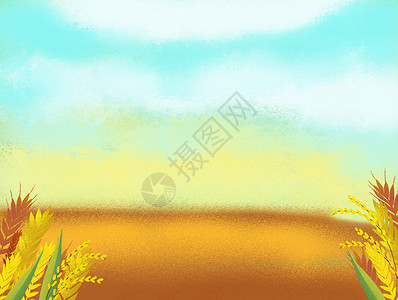 芒种金色麦穗秋天背景设计图片