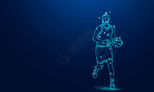 霓虹灯人物篮球运动设计图片