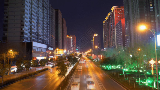 充电速度城市交通延时白天晚上实拍GIF高清图片