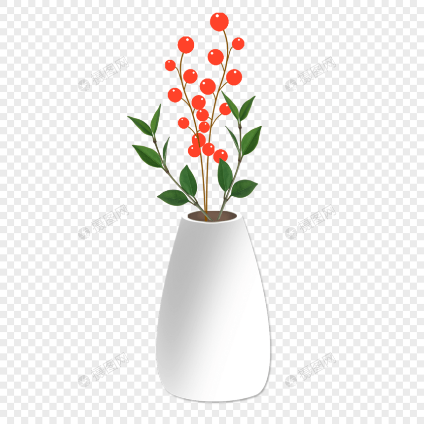 花瓶插花植物装饰图片