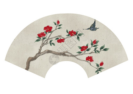 花鸟扇面高清图片