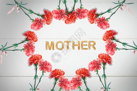 粉色花圈母亲节设计图片