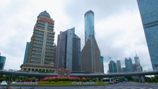 上海金融大厦金融商业CBD平安银行大楼GIF高清图片