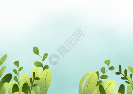 手绘绿色植物绿色植物插画设计图片